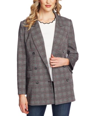 CeCe - Plaid Double-Breasted Blazer
