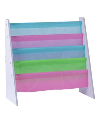 4 Tiered Colorful Lined Kids' Sling Magazine Book Rack