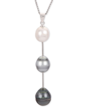 image of Cultured White South Sea Pearl (8mm), Cultured Gray Tahitian Pearl (9mm) & Cultured Black Tahitian Pearl (10mm) 18