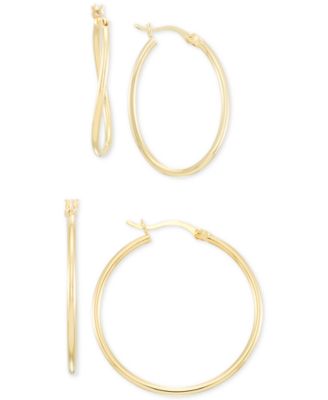 Macy's - Wavy Hoop Earrings 2-Pc. Set in 14k Gold-Plated Sterling Silver