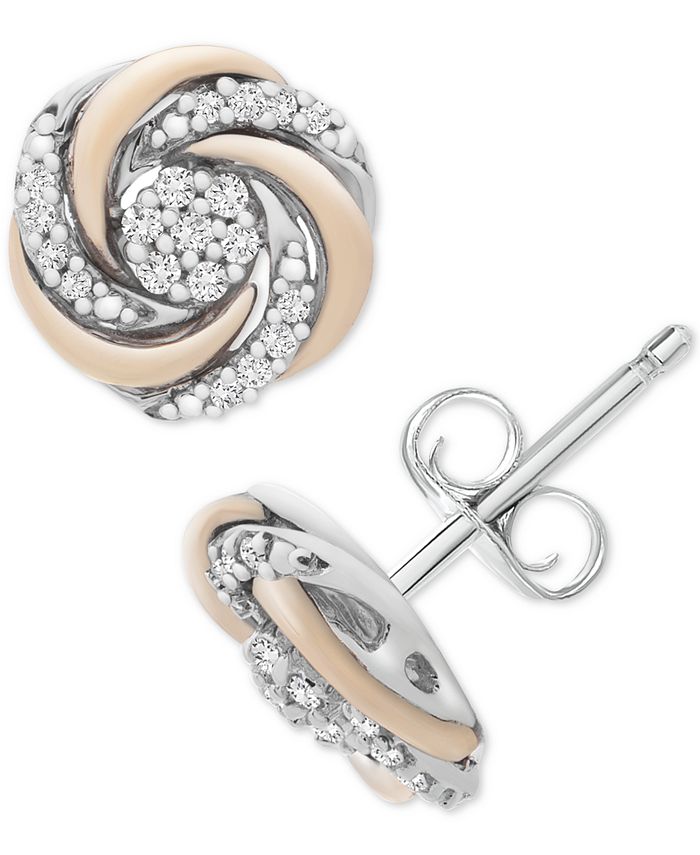 Macy's Diamond Swirl Stud Earrings (1/10 ct. t.w.) in 14k Gold and