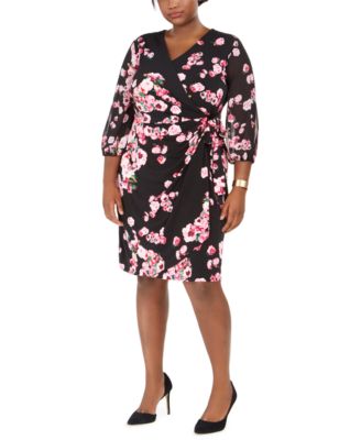 macys plus size wrap dress