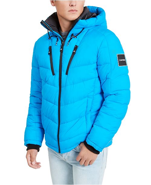 Calvin Klein Men S Neon Puffer With Hood Created For Macy S