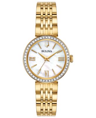 Bulova - Women's Gold-Tone Stainless Steel Bracelet Watch 33mm