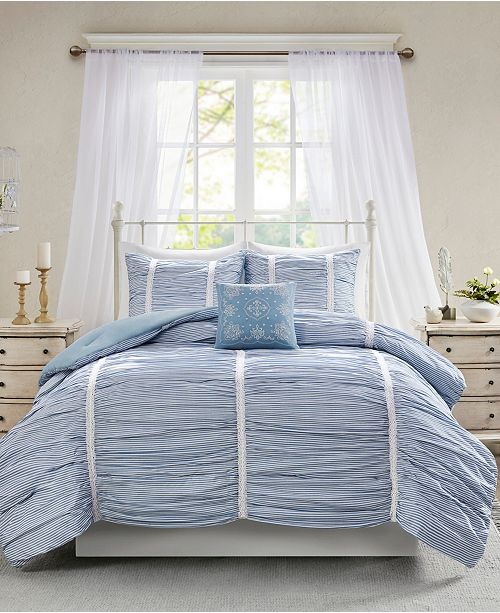 Madison Park Ana Full Queen 4 Pc Ruched Cotton Comforter Set