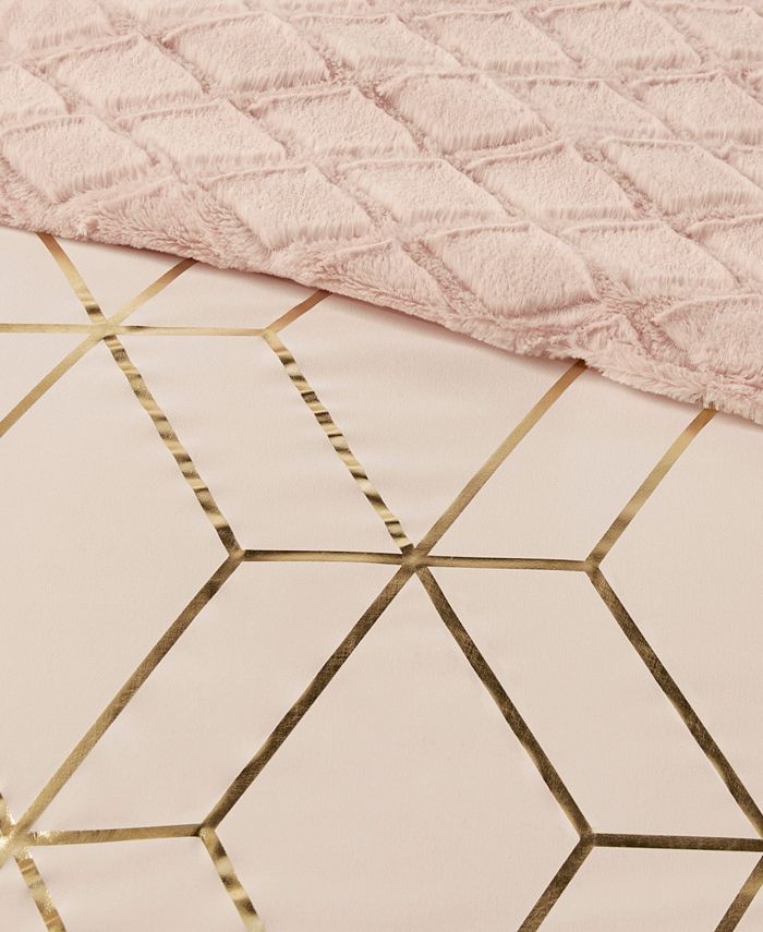 Intelligent Design - Ainsley Metallic Print Reversible Comforter Set
