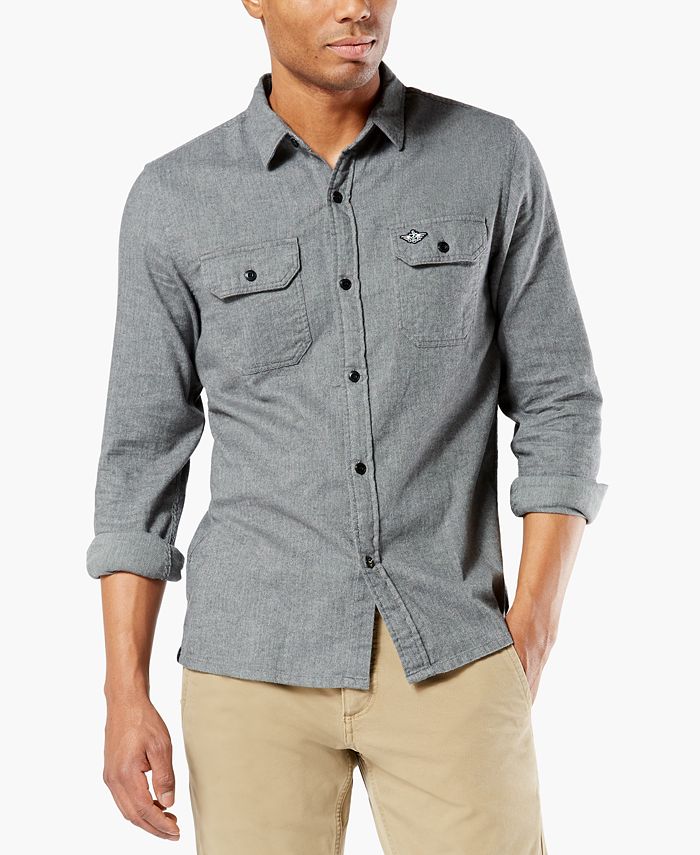 Dockers Men's Alpha Modern-Fit All Seasons Tech™ Flannel Shirt - Macy's