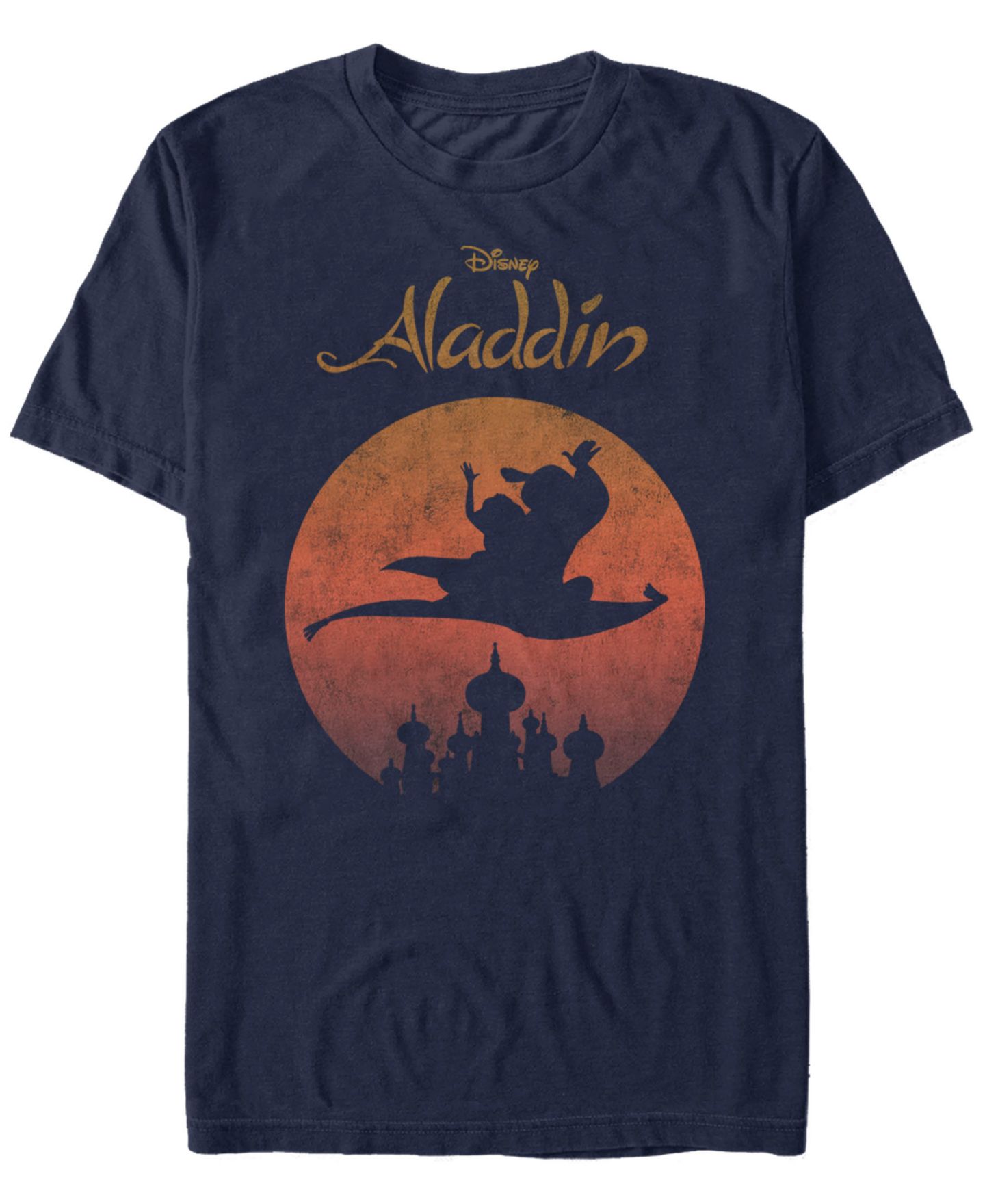 Мужская футболка Fifth Sun Disney Aladdin Jasmine Silhouette Over Agrabah Vintage Short Sleeve, цвет: Тёмно-синий — фото 1