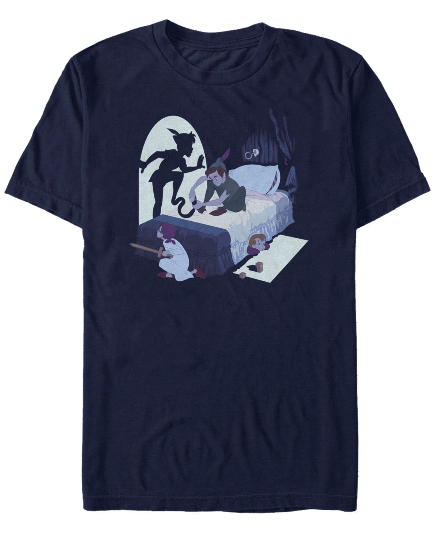 Мужская футболка Fifth Sun Disney Peter Pan Pan's Shadow Trap Short Sleeve, цвет: Тёмно-синий — фото 1