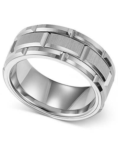 Triton Men s Ring 8mm White Tungsten Wedding Band Rings Triton Men s Ring 8mm White Tungsten Wedding Band Rings