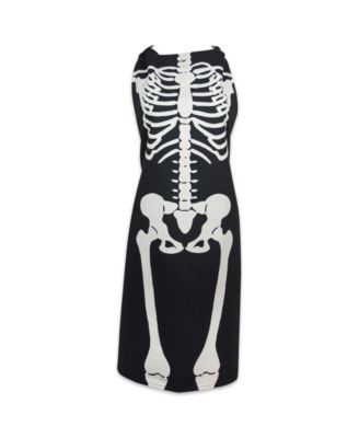 Skeleton Print Apron Oven Mitt Kitchen Set