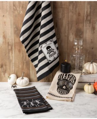 Assorted Skeleton Embellished Dishtowel Set