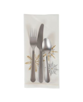 Sparkle Snowflakes Embroidered Napkin, Set of 6