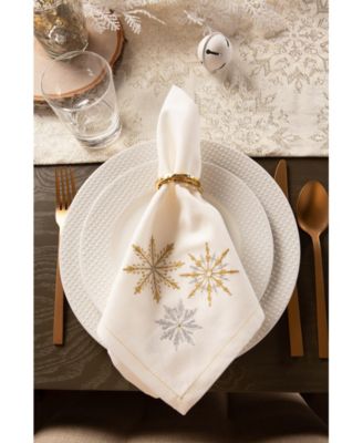Sparkle Snowflakes Embroidered Napkin, Set of 6