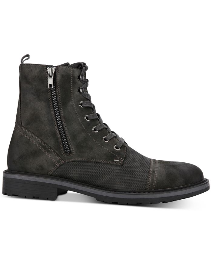 Unlisted by Kenneth Cole Nio Dark Gray Boots KENNETH COLE UNLISTED Nio BOOT Gray Suede Plain Toe Lace-Up  main image 4