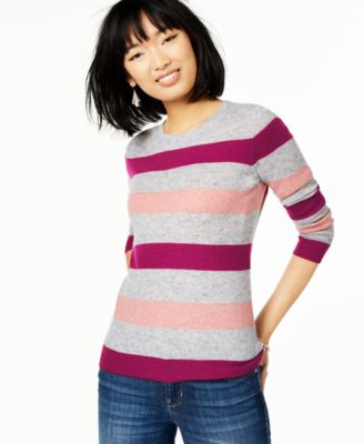 macy's pink cashmere sweater