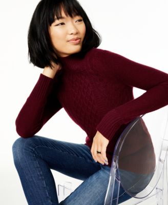 Charter Club - Cashmere Mock-Neck Cable Sweater