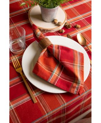 Autumn Spice Plaid Tablecloth