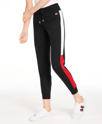 Side-Striped Smooth Knit Jogger Pants