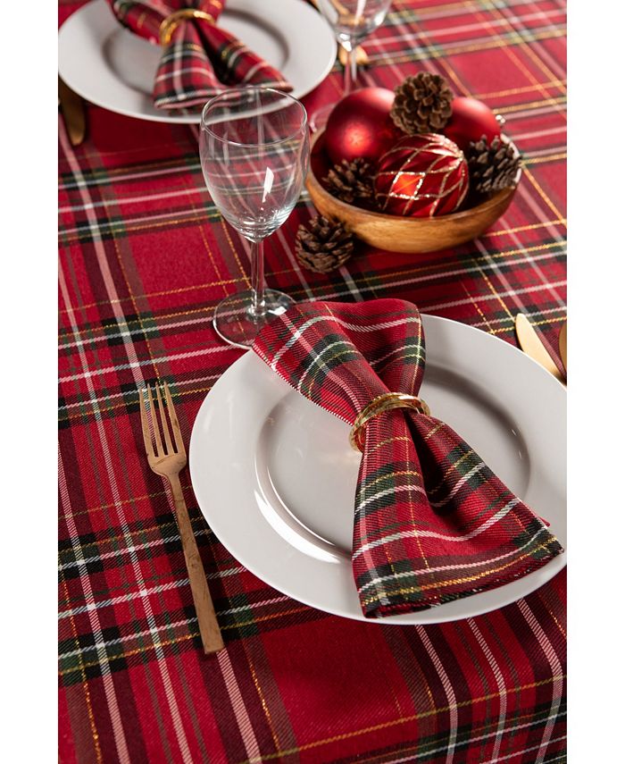 Design Imports Holiday Metallic Plaid Tablecloth Macy's