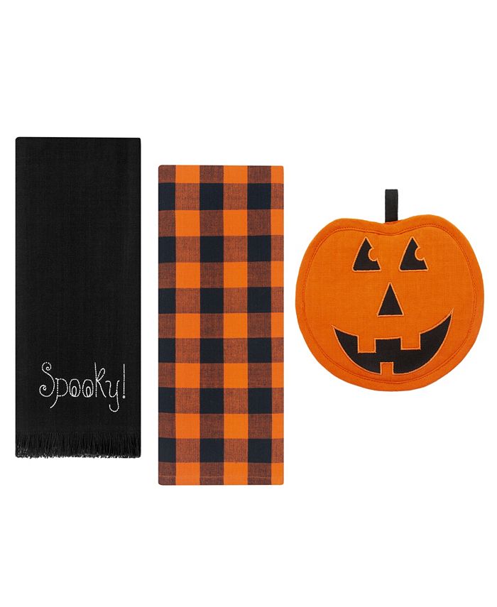 Halloween Kitchen Towel Set, Trick or Treat Towel, Jack O Lantern