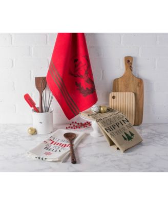 Assorted Stag Christmas Print Dishtowel Set