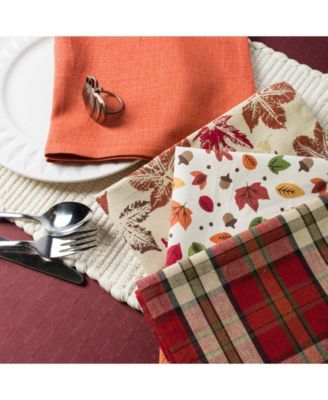 Pumpkin Spice Plaid Napkin, Set of 6