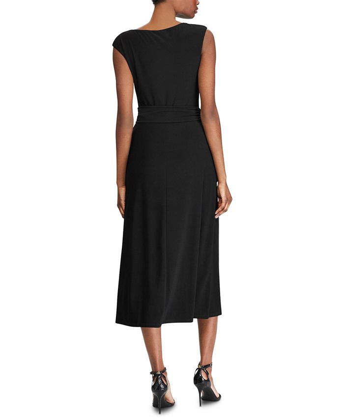 Lauren Ralph Lauren Sleeveless Self-Tie Jersey Midi Dress - Macy's