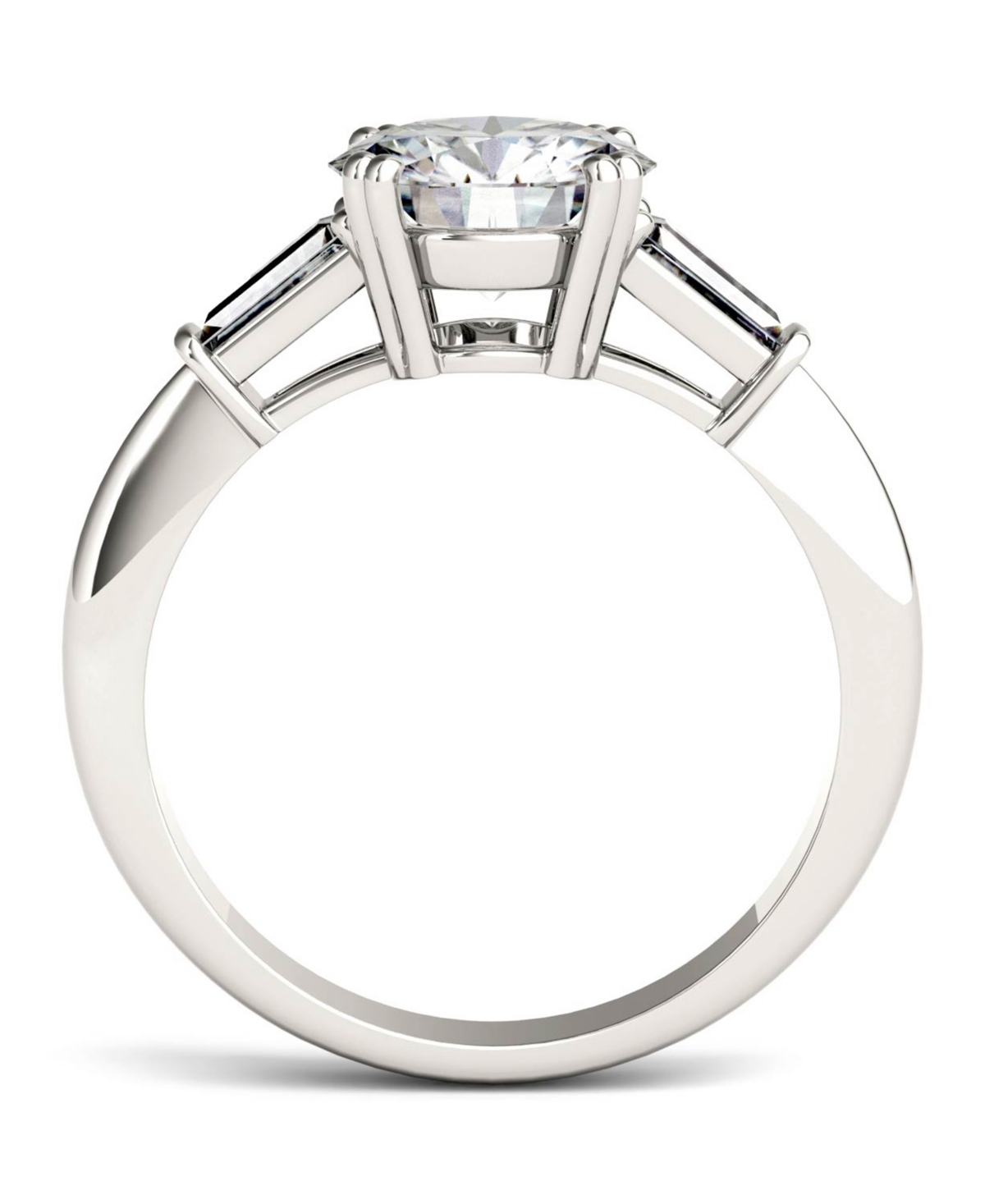 Moissanite Round and Baguette Engagement Ring (2-1/4 ct. tw.) in 14k- White Gold