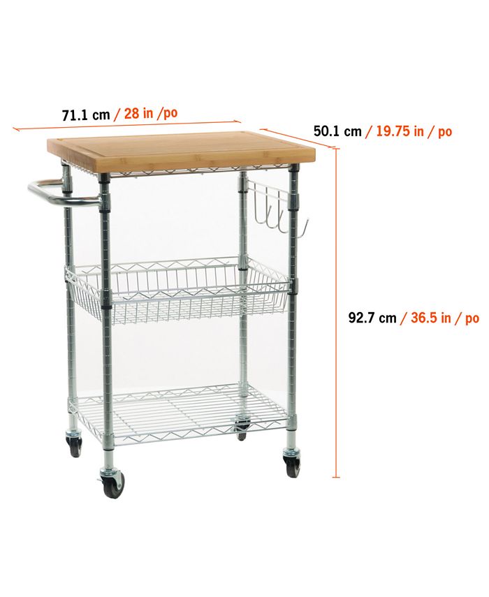 TRINITY Ecostorage Bamboo Kitchen Cart Macy's