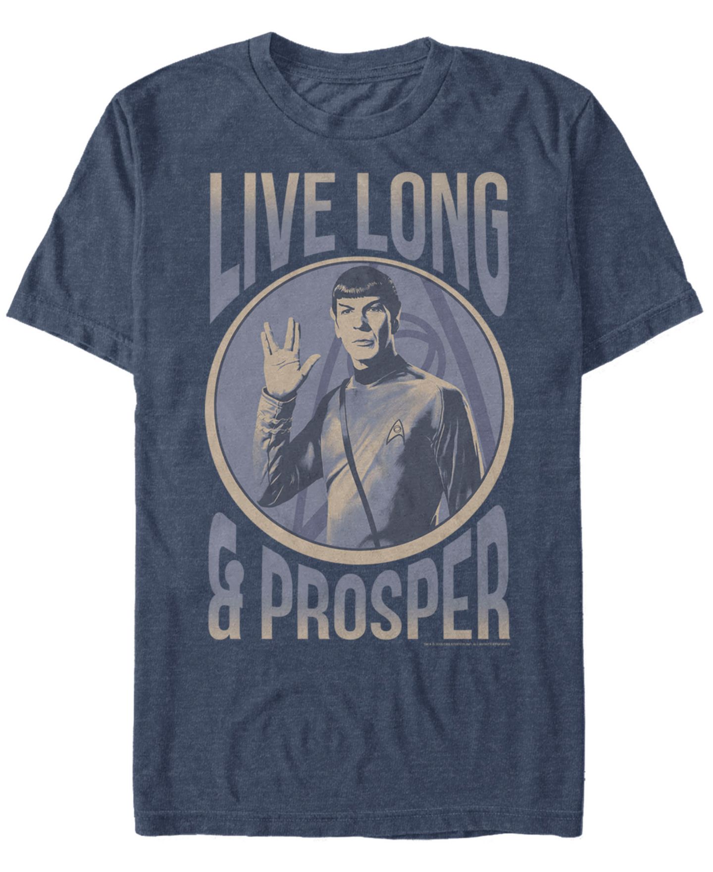 Мужская футболка Fifth Sun Star Trek The Original Series Spock Being Prosper Short Sleeve, цвет: Тёмно-синий — фото 1