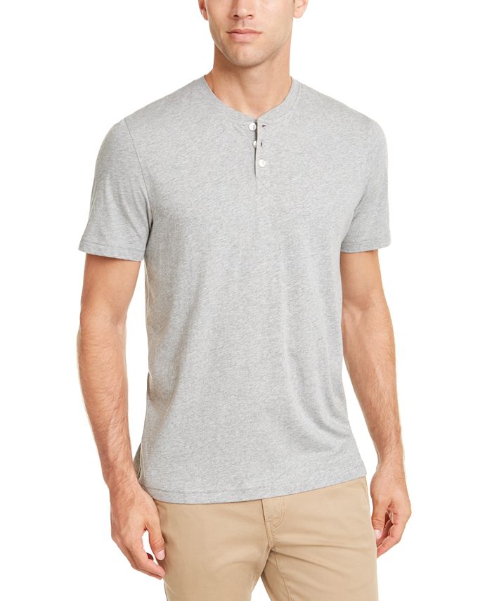 Club Room Men's Solid Henley, Created for Macy's & Reviews - T-Shirts ...
