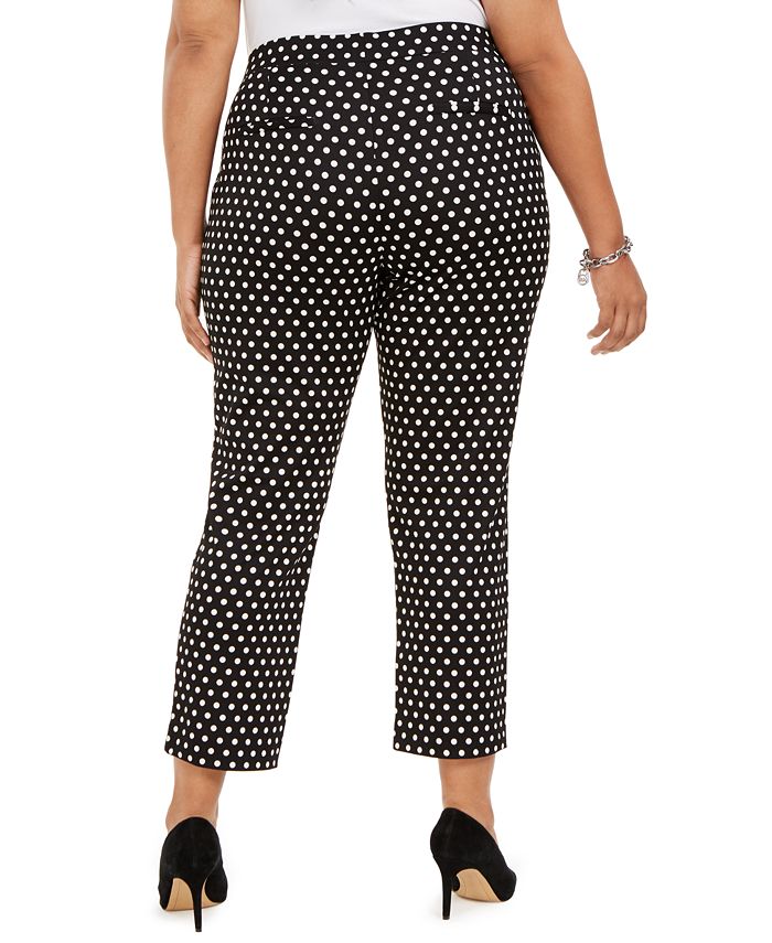 Michael Kors Plus Size Mod Dot Pull-On Trousers - Macy's