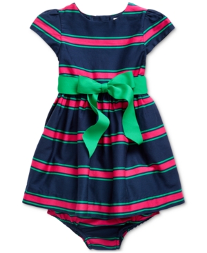 Polo Ralph Lauren Kids Baby Girls Cotton Cricket Dress In Navy