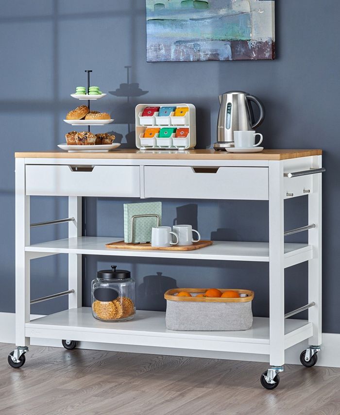 TRINITY 48" Bamboo Kitchen Island with Drawers Macy's