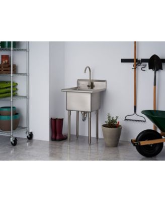 TRINITY Stainless Steel Utility Sink with Faucet