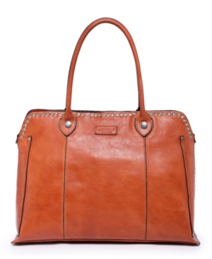 Old Trend Women's Genuine Leather Soul Stud Satchel Bag In Cognac
