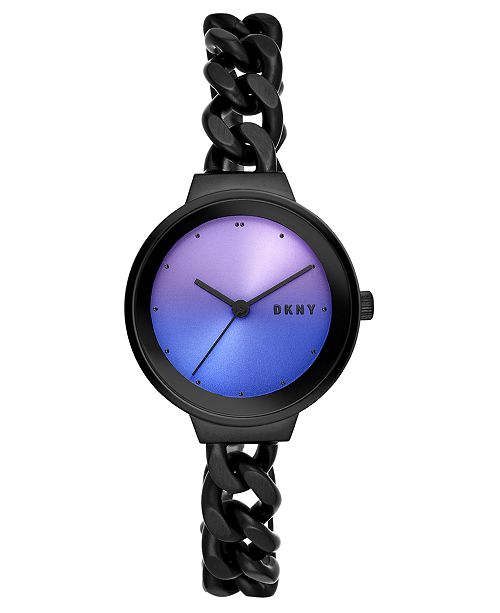 Dkny Women S Astoria Black Stainless Steel Chain Bracelet Watch 32mm Reviews Watches Jewelry Watches Macy S