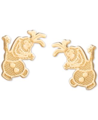 14k gold disney frozen earrings