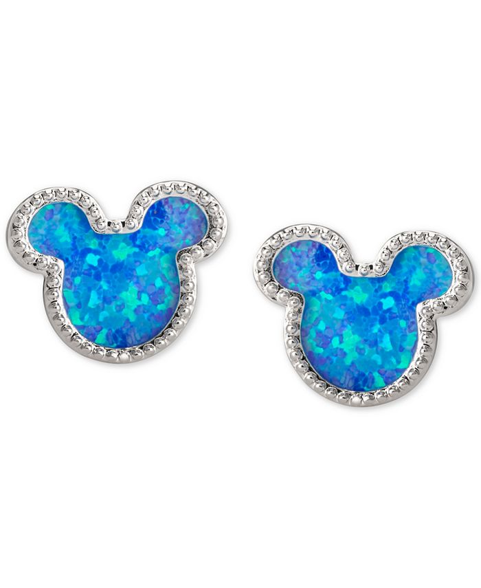 Disney Children's Cubic Zirconia Mickey Mouse Stud Earrings in Sterling ...