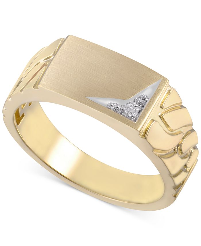 Macy's Men's Diamond Accent Ring in 10k Gold - Macy's