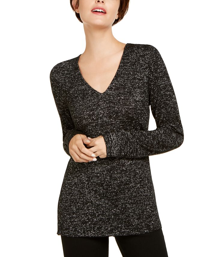 INC International Concepts INC Shiny Knit Top, Created for Macy's Macy's