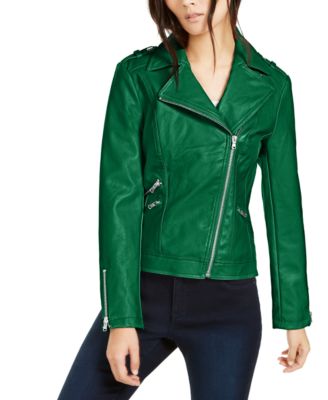 macy's inc faux leather jacket