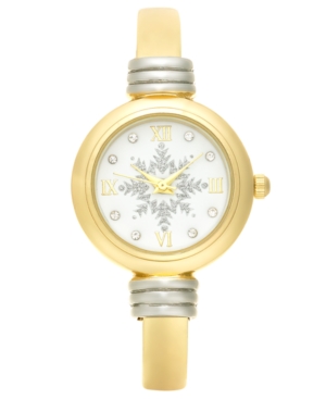 image of Holiday Lane Women-s Two-Tone Bangle Bracelet Watch 28mm, Created for Macy-s