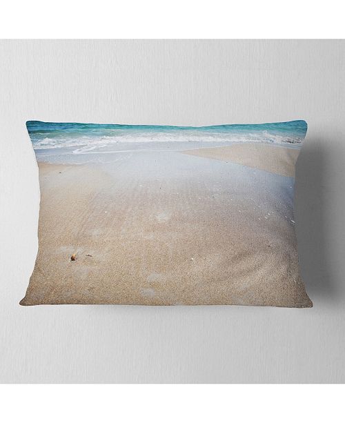 Crystal Clear Sea Waves On Beach Modern Beach Throw Pillow 12 X 20