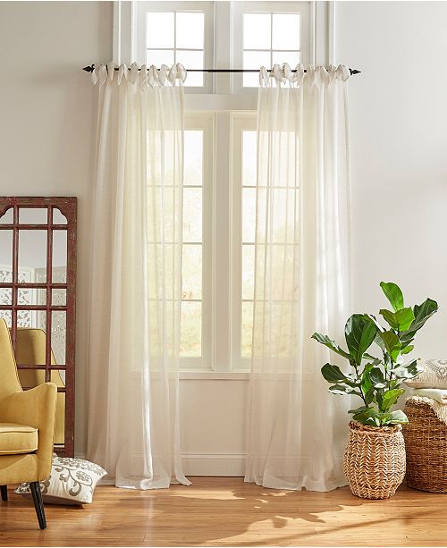 Elrene Vienna Tie Top Sheer Window Curtain Reviews Home Macy S