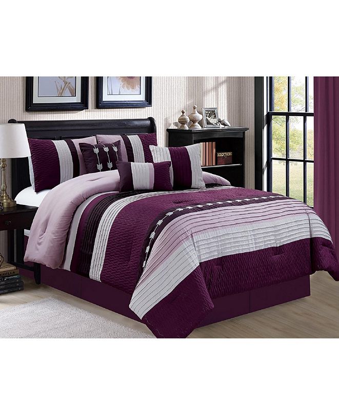 Luxlen Broadwell 7 Piece Comforter Set, Cal King & Reviews - Bed in a ...