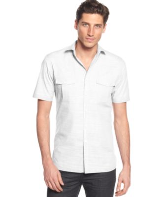 Alfani Men's Warren Textured Short Sleeve Shirt, Created for Macy's ...