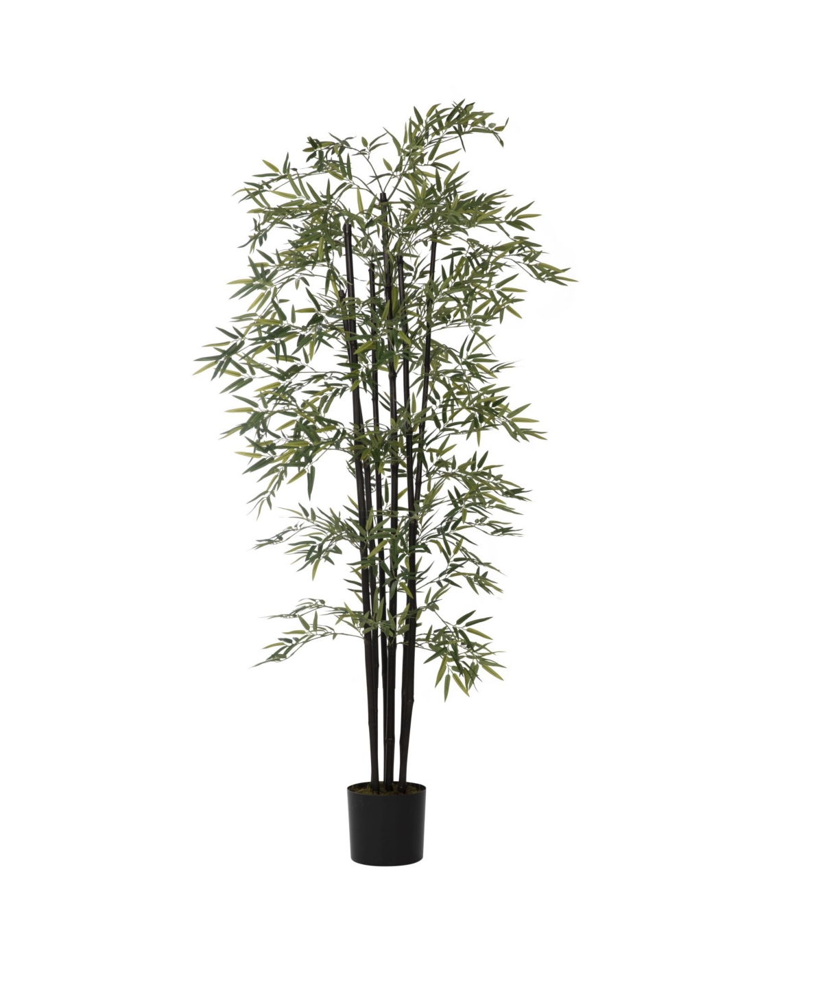 72" Tall Bamboo Tree Artificial Faux Decorative in Black Poles - Green
