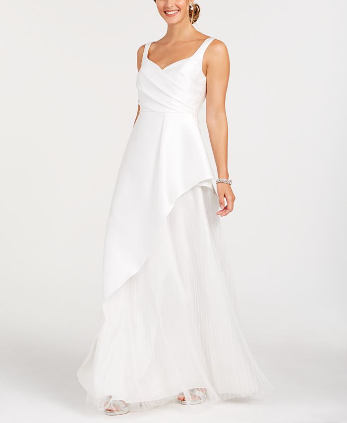 Adrianna Papell Asymmetrical Pleated Gown & Reviews - Dresses - Women ...